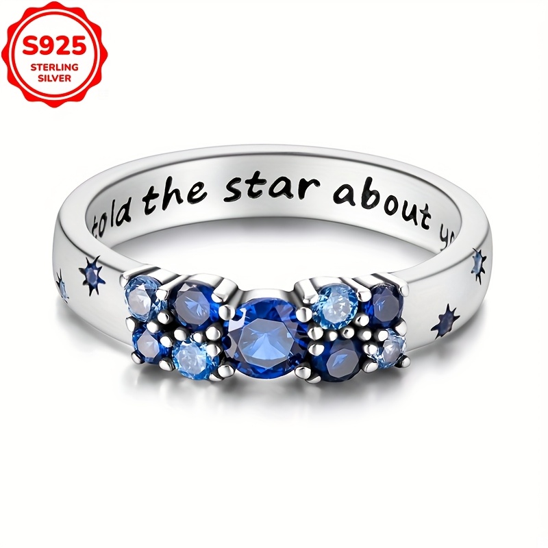 925 Silver Star Symbol Ring with CZ, Hypoallergenic Stackable